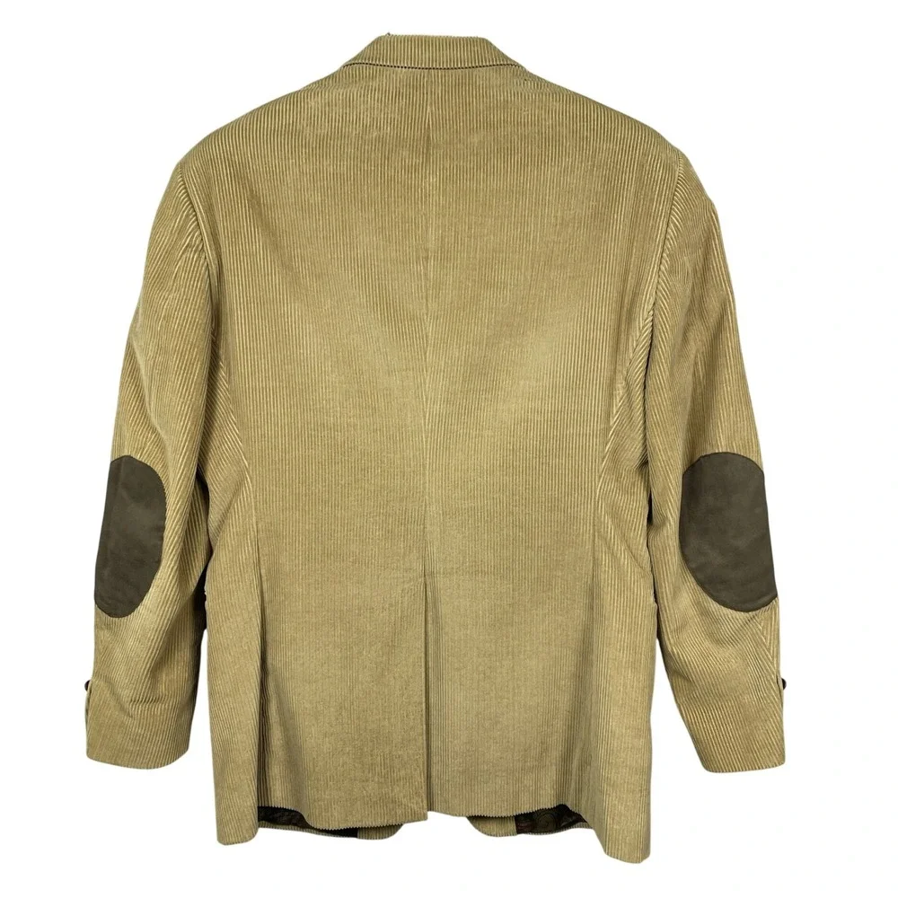 Lauren Ralph Lauren Blazer Mens 40R Tan Corduroy Sport Coat Elbow Patches